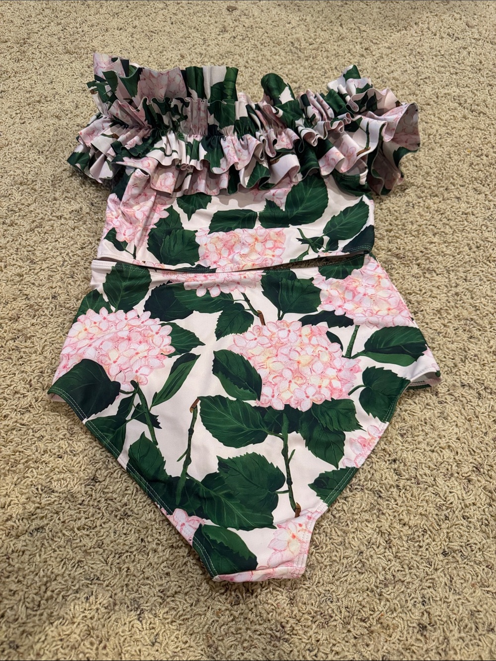 Pink Floral Two-Piece Ruffle Swim Set - Picture 2 of 2